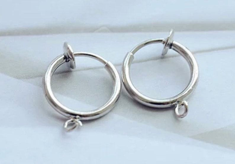 Spring Clip on Earring Findings with Loop 4 colours Etsy