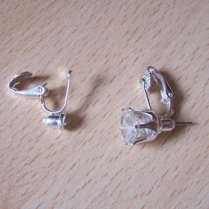 Pierced post to clip-on earrings converters findings - silver or gold - 2-10 pairs