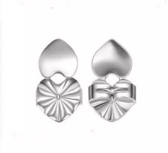 Lox hypo-allergenic locking earring backs butterfly fittings TWO silver  tone