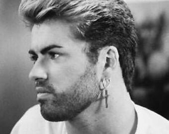 Fabulous George Michael Faith Style SINGLE Cross Earring Pierced or Clip on 2 sizes