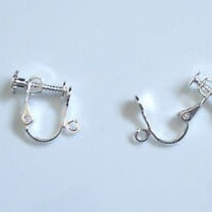 5 pairs silvertone screw clip-on earring findings