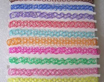 Pack of 6 Plastic Stretch Chokers - add your own dangle