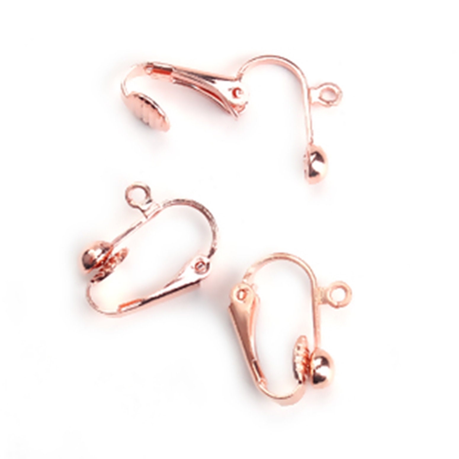 Rose Gold Clipon Earring Findings 2 5 or 10 Pairs Etsy UK