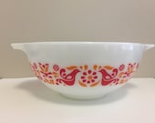 Pyrex Friendship Mixing Bowl Red and Orange Mixing Bowl