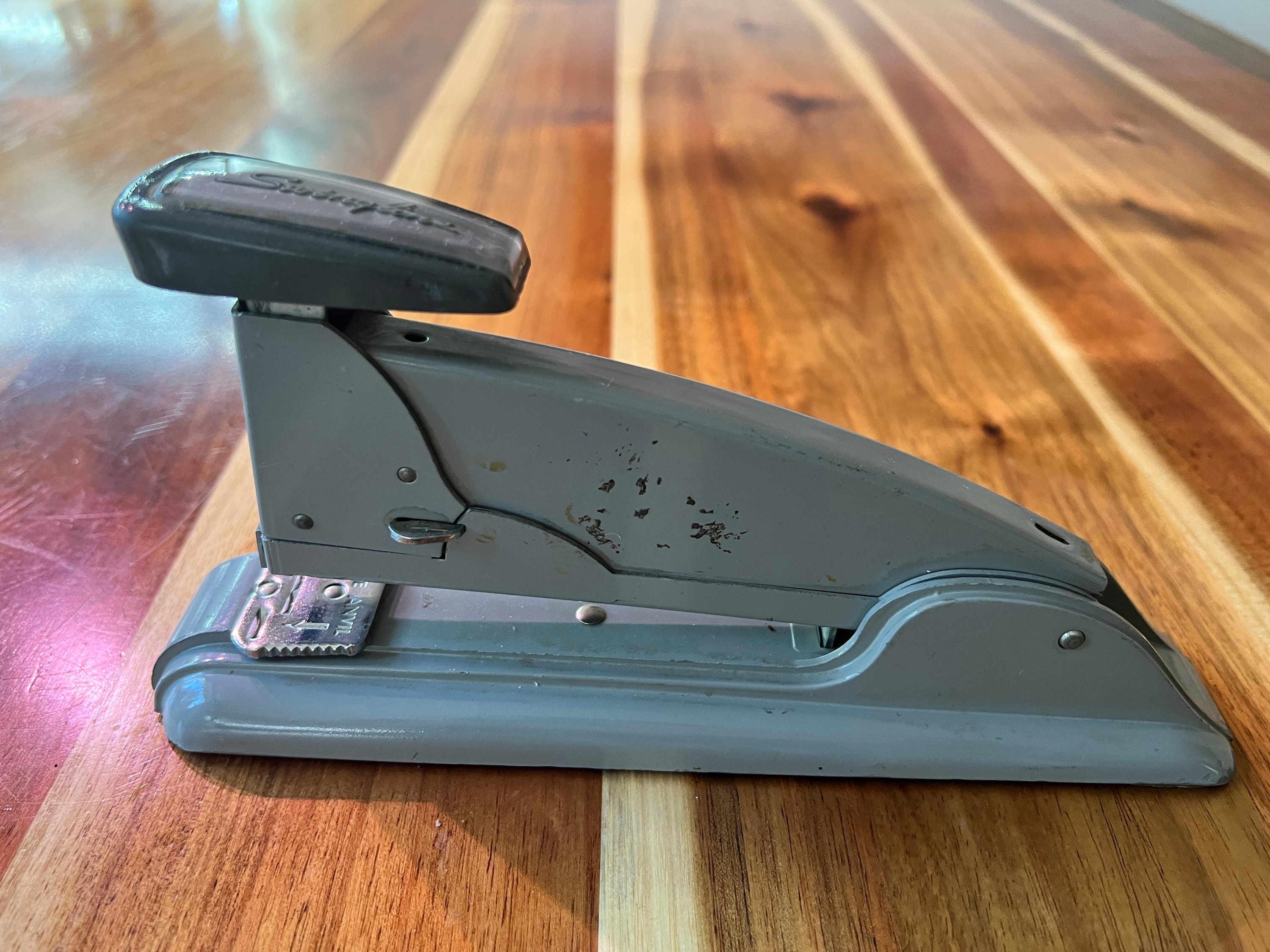 Vintage Swingline Co. late 1950's stapler, gray industrial,  Small desk size