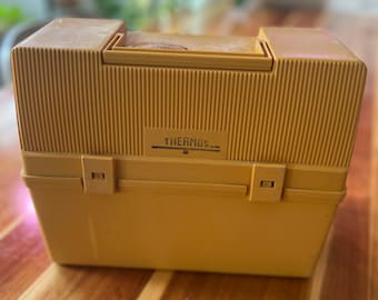Vintage Lunchbox Thermos Yellow  Plastic Lunch Made in  Canada