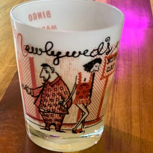 Vintage Newlywed&#39;s  Nite Cap Drinking Glass Retro  Gift