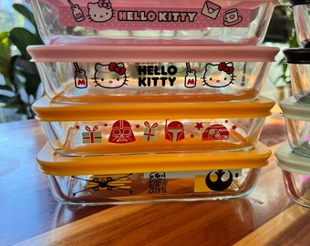 Pyrex Hello Kitty 3-Cup Glass Food Storage Container, Non-Toxic Plastic  BPA-Free Lids, Freezer Dishwasher Microwave Safe