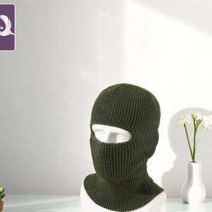 Cute Knit Ski Mask | Bear Ear Balaclava Hat | Full Face Winter Cover | Comfortable & Soft Warm Beanie | Unisex Gift Idea