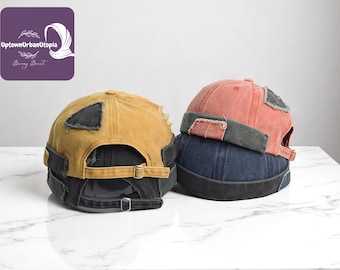 Gorra Docker sin visera / Gorro marinero unisex / Gorro de motorista estilo streetwear / Estilo hip hop informal y acogedor / Regalo de gorros de calavera a la moda