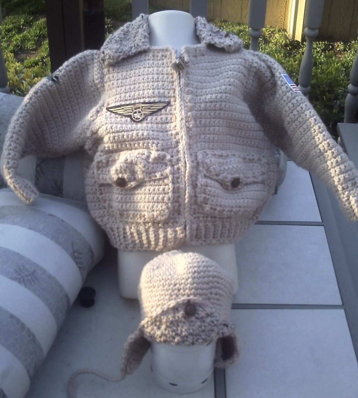 Bomber Baby Aviator Flight Jacket with matching helmet hat Etsy