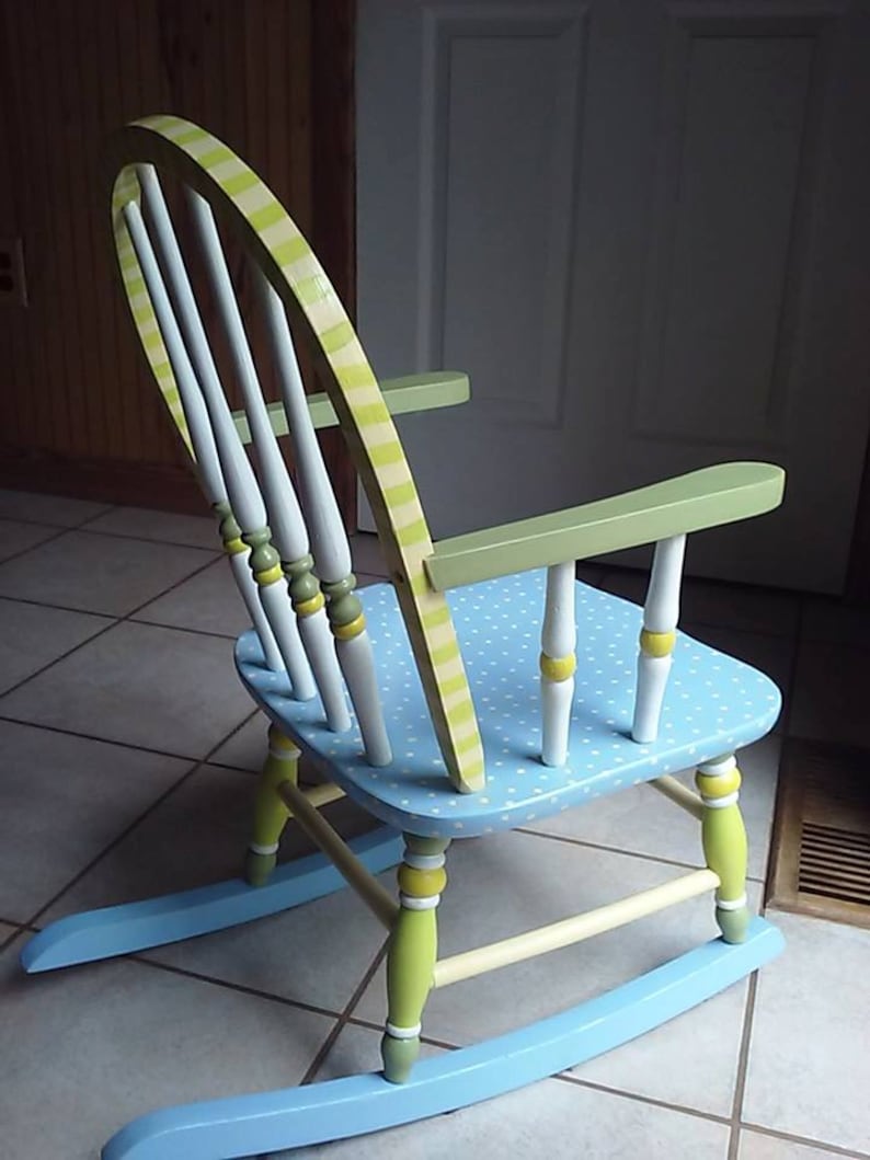 Hand Painted Child Rocking Chair Olivia Grace Nolan Collection Etsy