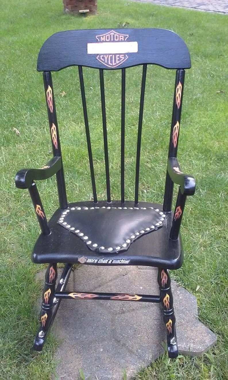 Motorcycle Kids Rocking Chair Live to Ride Ride to Live