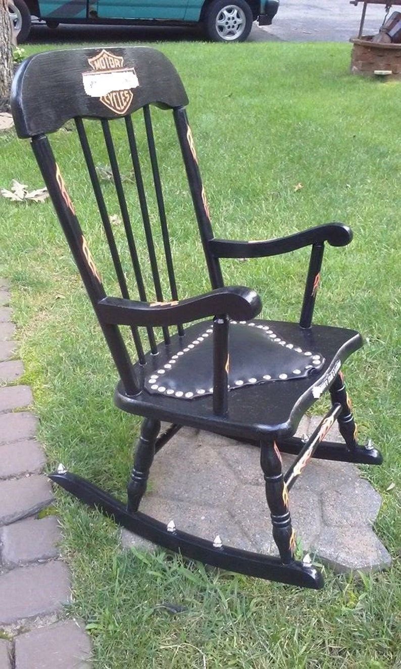 Motorcycle Kids Rocking Chair Live to Ride Ride to Live