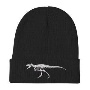 T. rex Skeleton Embroidered Beanie