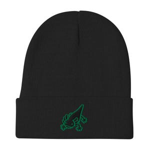 Black Axolotl Embroidered Beanie