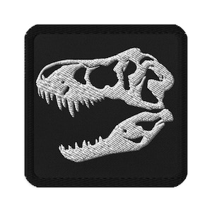T. Rex Skull Square Embroidered Patch