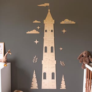 Personalized Princess Growth Chart Wooden Height Ruler Baby Shower Gift Nursery Décor Girl Height Chart for Kid Height Board