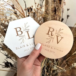 Personalized Wood Wedding Coasters: Elegant Custom Favors