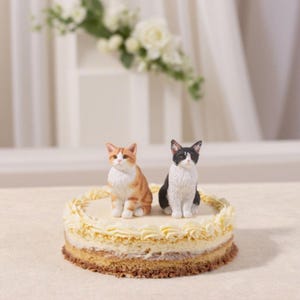 Personalized Cat Cake Topper, Cat Wedding Cake Topper, Cat Lover&#39;s Anniversary, Wedding Cake Topper, Pet Cake Topper