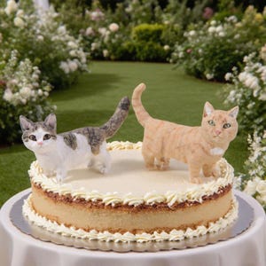 Cat Cake Topper, Cat Wedding Cake Topper, Cat Cake Decorations, Pet Cake Topper, Cat Figurines, Cat Lovers Anniversary, Pet Birthday