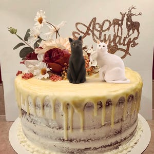 Cat Cake Topper, Cat Wedding Cake Topper, Cat Cake Decorations, Pet Cake Topper, Cat Figurines, Cat Lovers Anniversary, Pet Birthday