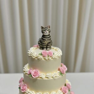 Personalized Custom Pets Cat wedding Cake Topper,Pets Birthday, Cat Cake Topper Miniature, Anniversary Pet, Pets topper