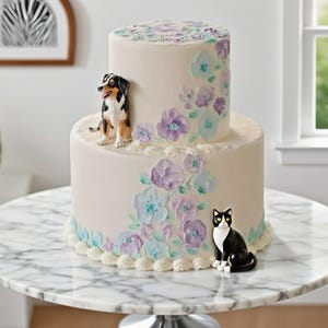 Personalized custom dog cake topper, dog cake toppers, cake topper with dog, cake topper wedding, pet figurines, husky cake topper
