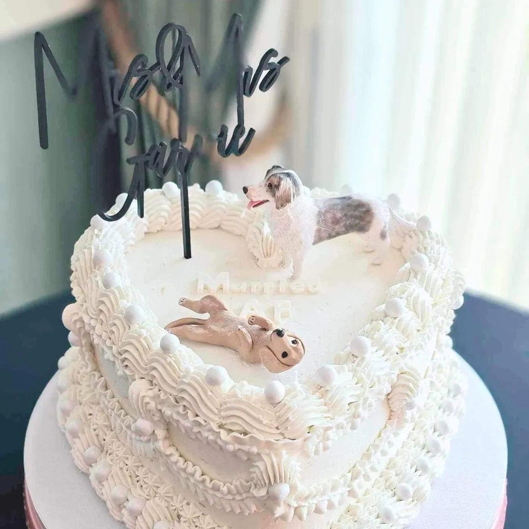 Custom Pet Wedding Cake Topper: Polymer Clay Dog & Cat Sculpture - Etsy