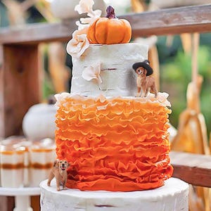Adorno para tarta de perro personalizado, adorno para tarta de boda con perro, cumpleaños de mascotas, adorno para tarta de boda con perro, decoración de otoño