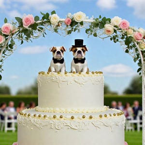 Personalized Dog Wedding Cake, Custom Cake topper with dog, Cat Wedding Cake, Wedding Cake Topper, Custom pet sculpture, Dog Animal Lover