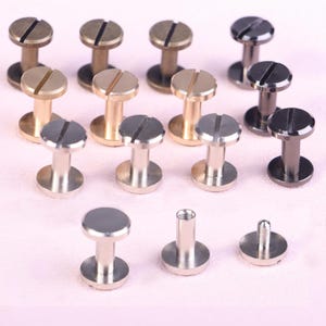 Viti Chicago Leather da 6 mm, viti Chicago in ottone massiccio a testa tonda, rivetti per viti, viti per lavorazione della pelle