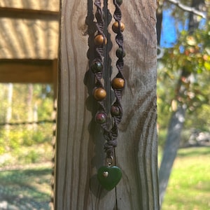 Green heart pendant necklace
