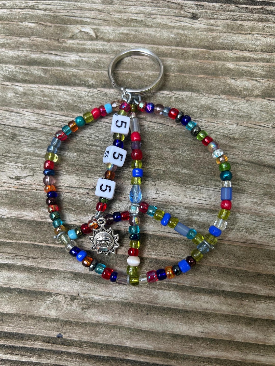 Peace Sign Key Ring 555 Peace Sign Key Ring - Etsy
