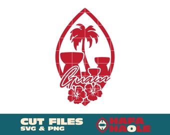 Guam Latte Stone Palm Tree - SVG, PNG Download digitale istantaneo - Laser, Taglierina in vinile, Silhouette, Cricut, Decalcomania, Adesivo