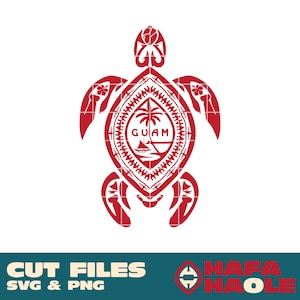 Tribal Schildkröte Guam Slingstone - SVG, PNG Sofortiger digitaler Download - Laser, Schneideplotter, Silhouette, Cricut, Aufkleber, Aufkleber