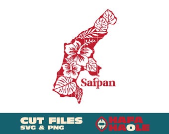 Floral Saipan - SVG, PNG Download digitale istantaneo - Laser, taglierina in vinile, Silhouette, Cricut, decalcomania, adesivo
