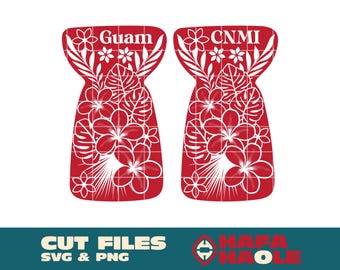 Varianti floreali Latte Guam CNMI - SVG, PNG Download digitale istantaneo - Laser, Taglierina per vinile, Silhouette, Cricut, Decalcomania, Adesivo