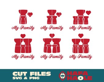 Ma famille - SVG, PNG - Téléchargement numérique instantané - Laser, découpeur de vinyle, Silhouette, Cricut, sticker, autocollant