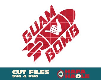 Guam Bomb - SVG, PNG Download digitale istantaneo - Laser, Taglierina per vinile, Silhouette, Cricut, Decalcomania, Adesivo