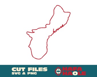 Guam is Home - SVG, PNG - Téléchargement numérique instantané - Laser, découpeur de vinyle, Silhouette, Cricut, sticker, autocollant