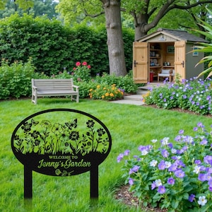 Custom Name Garden Sign For Outdoor Yard Sign, Garden Decor Stakes, Flower Sign Plaque, Lawn Signs, Gift for Grandparent