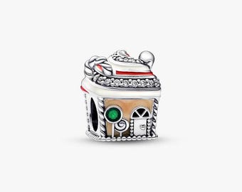 Feestelijke Gingerbread House Charm S925 sterlingzilveren Pandora-hanger