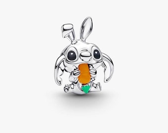 Pingente Stitch Coelho da Páscoa em Prata de Lei 925 para Pandora