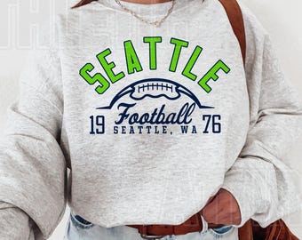 Seattle Football Vintage Sweatshirt T-Shirt, Seattle Seahawk Football Crewneck Sweatshirt, Seahawk Fan Gift, Retro Seattle Football Fan FSC7