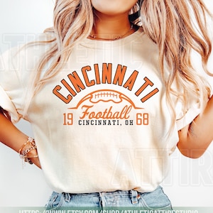 Cincinnati Football Comfort Colors Vintage Style T-Shirt, Cincinnati Football T-Shirt, Bengals Football T-shirt, Cincinnati Fan Gifts FSC21