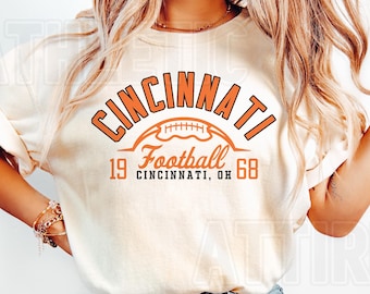 Cincinnati Football Comfort Colors Vintage Style T-Shirt, Cincinnati Football T-Shirt, Bengals Football T-shirt, Cincinnati Fan Gifts FSC21