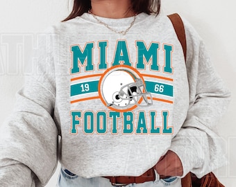 Miami Football Vintage Sweatshirt T-Shirt, Retro Miami Football Crewneck, Miami Dolphin Football TShirt,Dolphin Football Gift FLC20