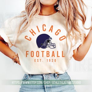 Chicago Football Vintage Style Comfort Colors T-Shirt, Retro Chicago Football T-Shirt, Chicago Football Shirt, Vintage Bears Fan Gift FGJ12