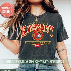 Kansas City Football Comfort Colors Vintage Style T-Shirt, Kansas City Football T-shirt, Chiefs Football T-Shirt, Kansas City Fan Gifts FWR8
